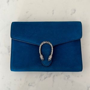 Gucci Dionysus Crossbody in Blue Suede